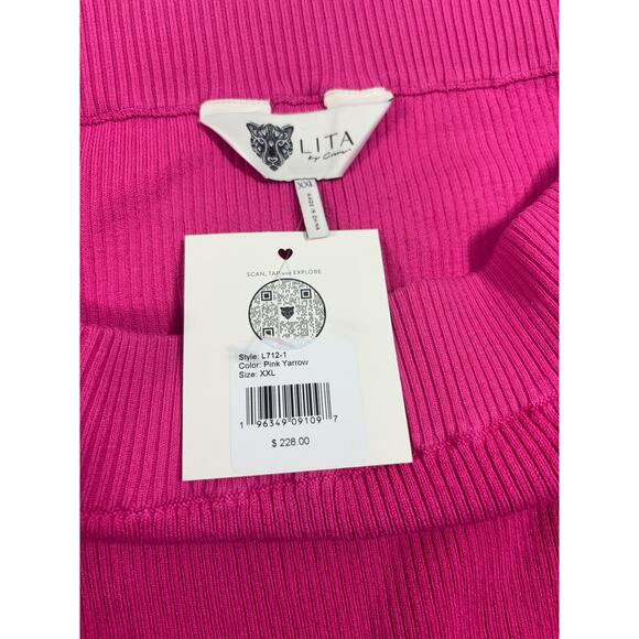 Lita by Ciara‎ NWT Side Button Rib Skirt Pink Yarrow Size XX-Large MSRP $228 - Picture 4 of 4